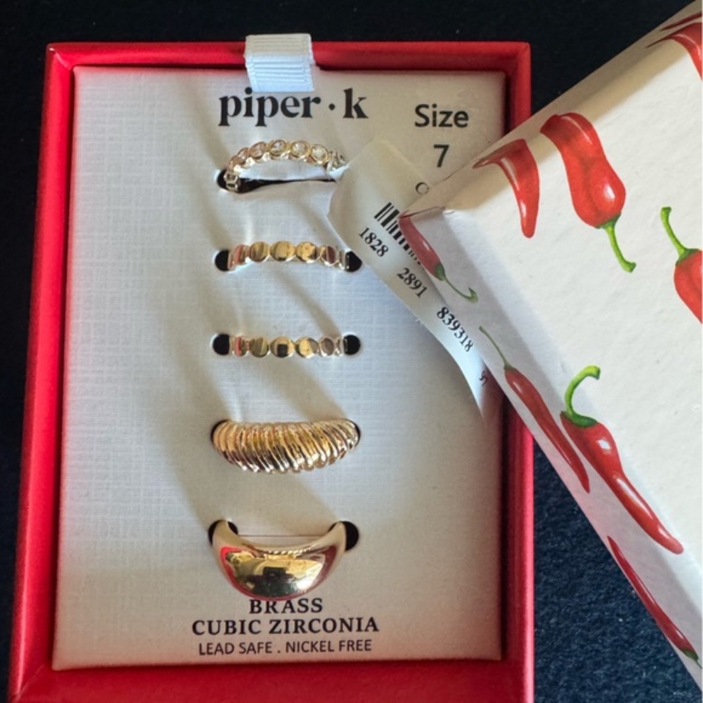 Piper K set a five stackable rings( or wear them alone!) lead, safe, nickel free